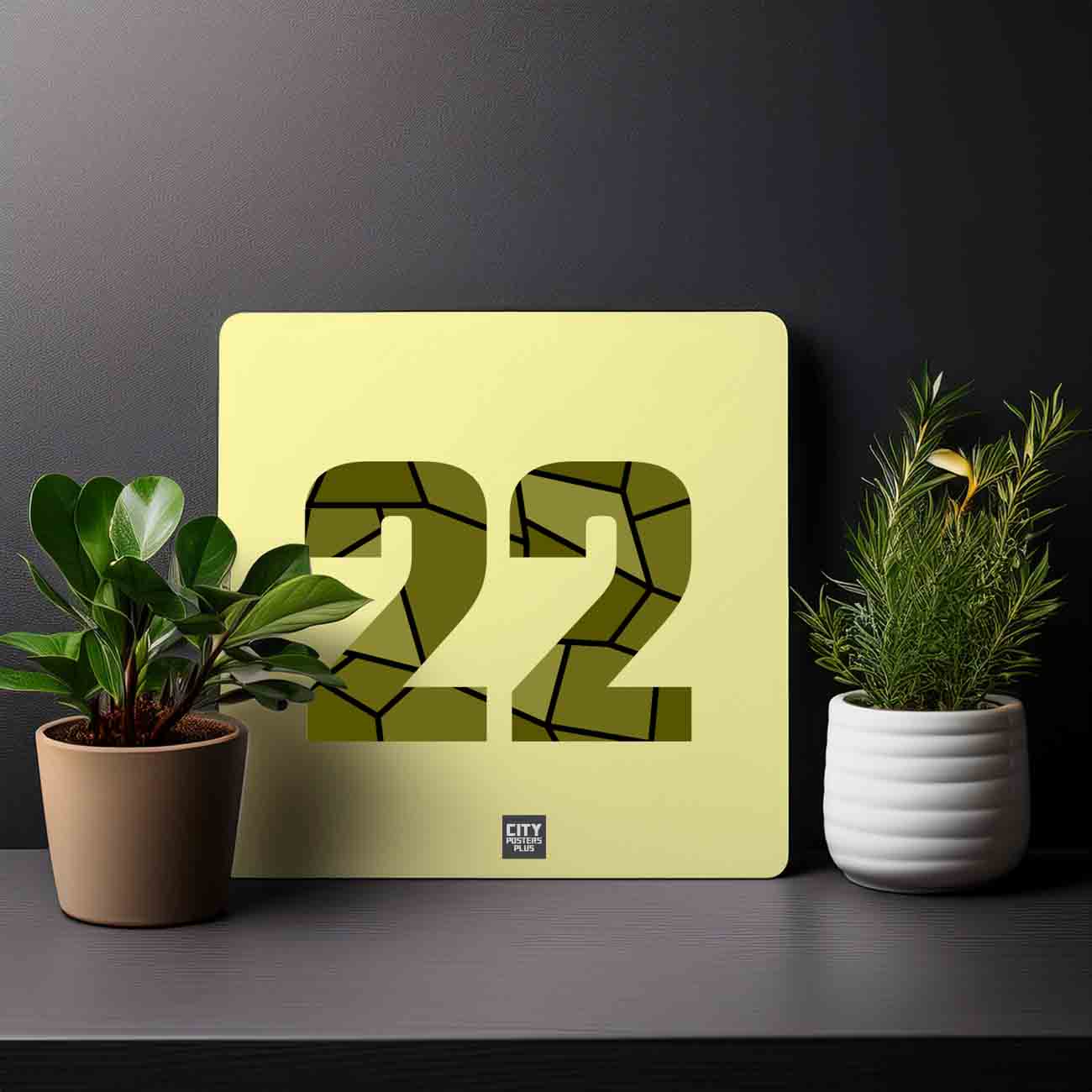 22 Number Mousepad (Butter Yellow)
