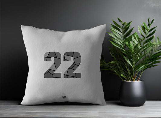 22 Number Pillow Case and Pillow Throw (Melange Grey)