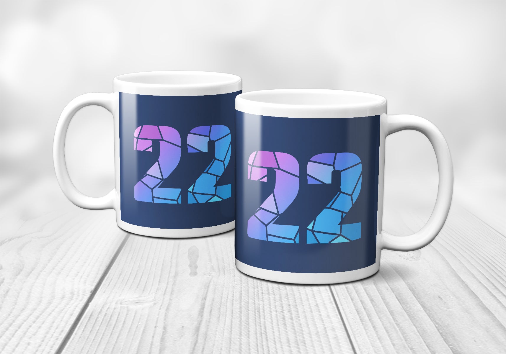 22 Number Mug (Navy Blue)