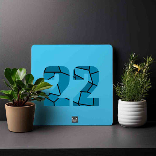 22 Number Mousepad (Sky Blue)