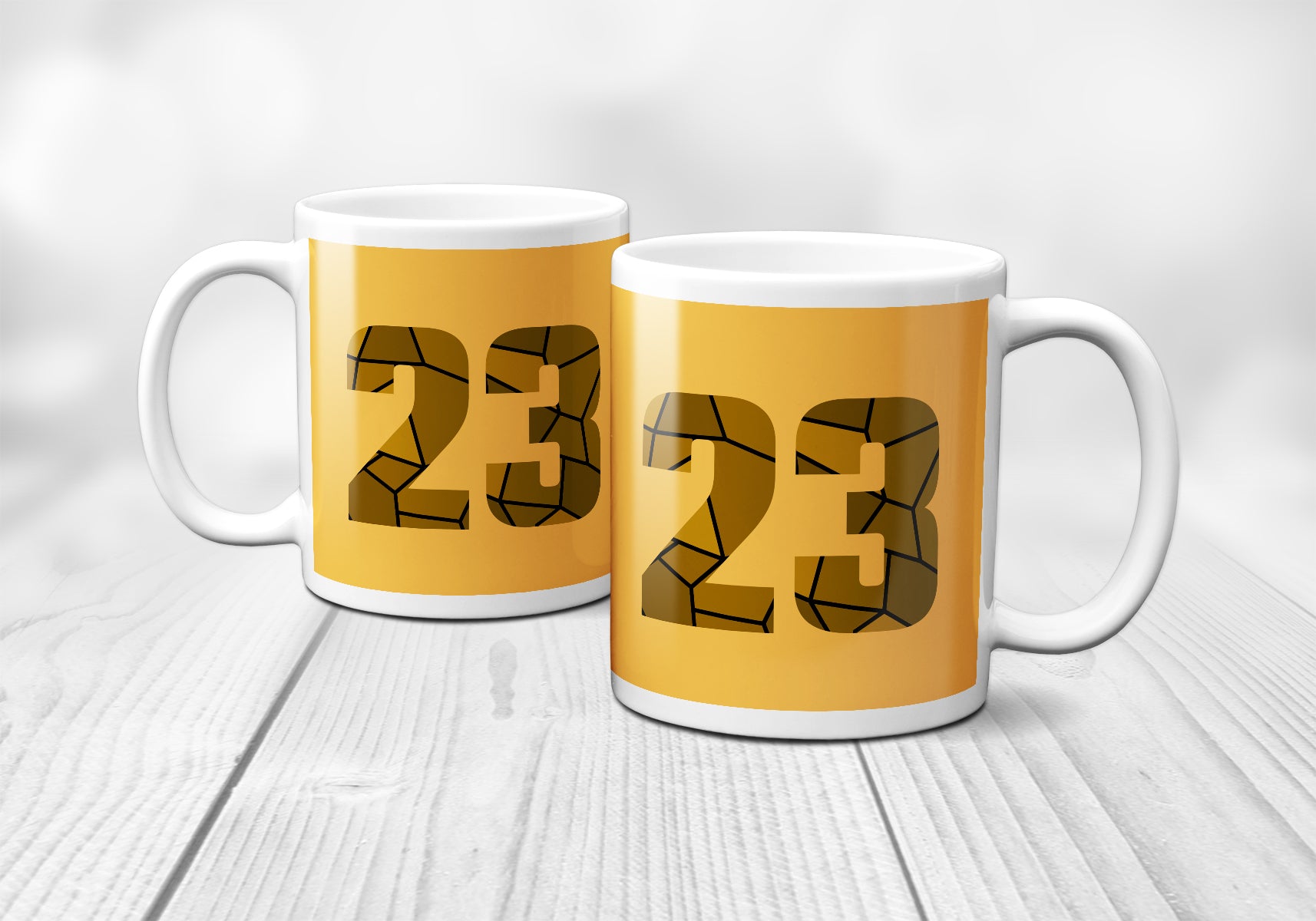 23 Number Mug (Golden Yellow)