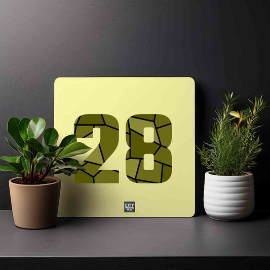 28 Number Mousepad (Butter Yellow)