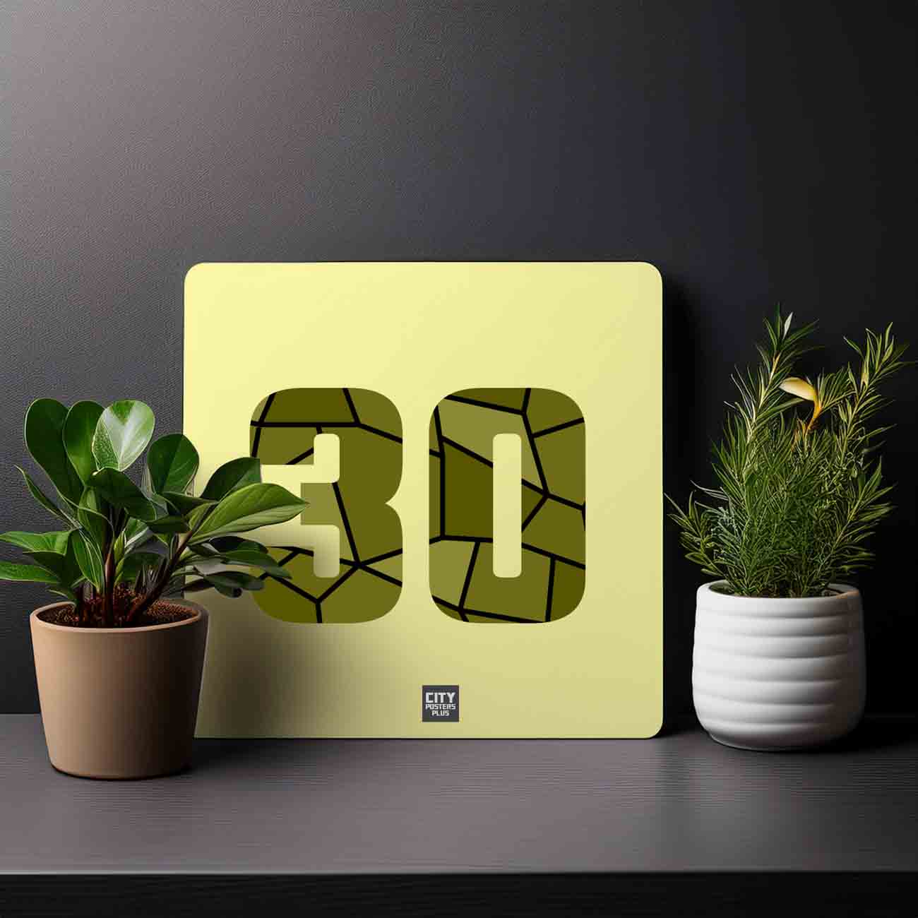 30 Number Mousepad (Butter Yellow)