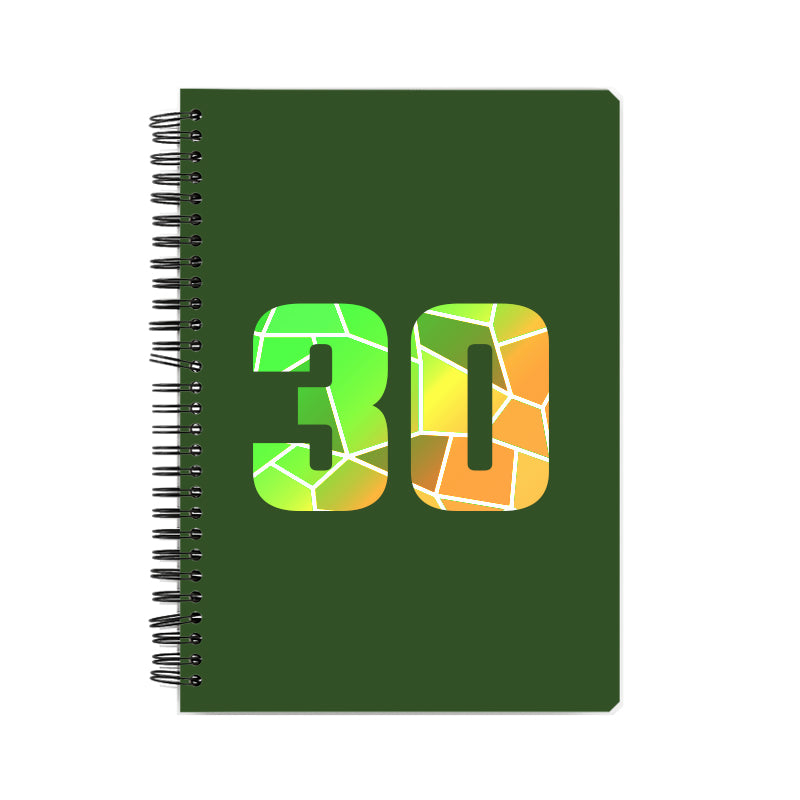 30 Number Notebook (Olive Green)