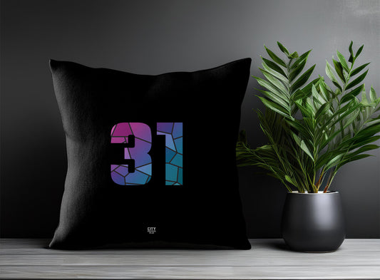 31 Number Pillow Case and Pillow Throw (Black)