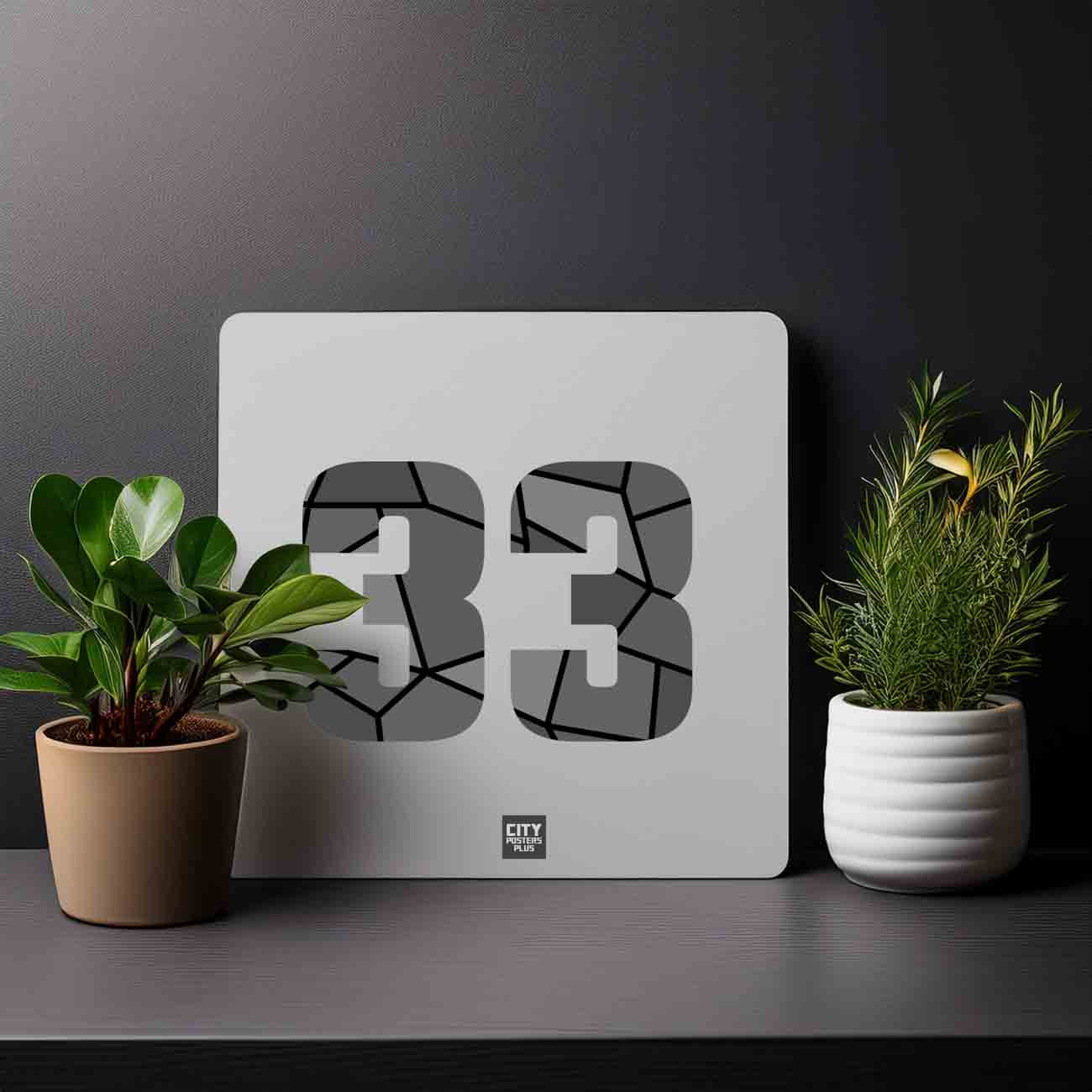 33 Number Mousepad (Melange Grey)