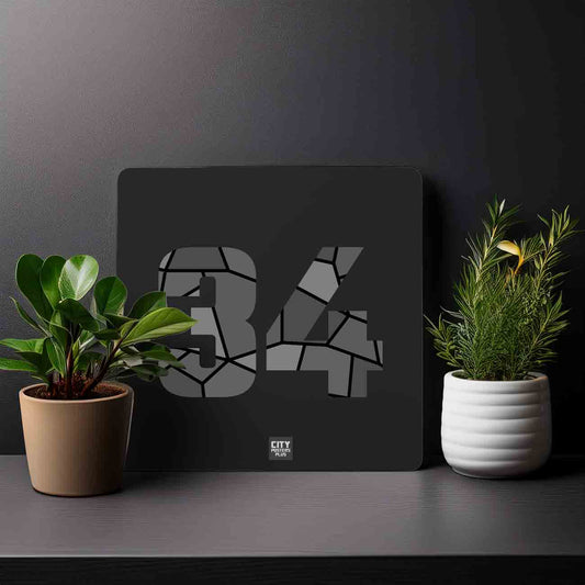 34 Number Mousepad (Black)