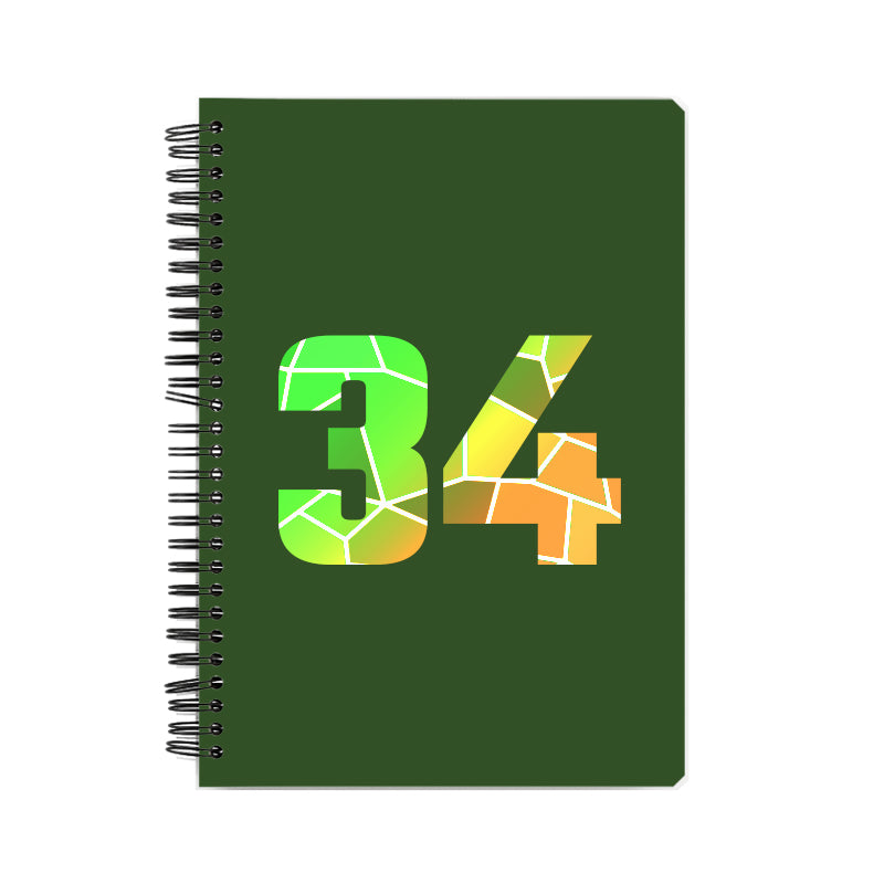 34 Number Notebook (Olive Green)