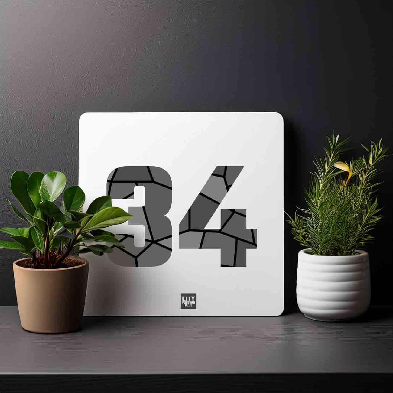 34 Number Mousepad (White)