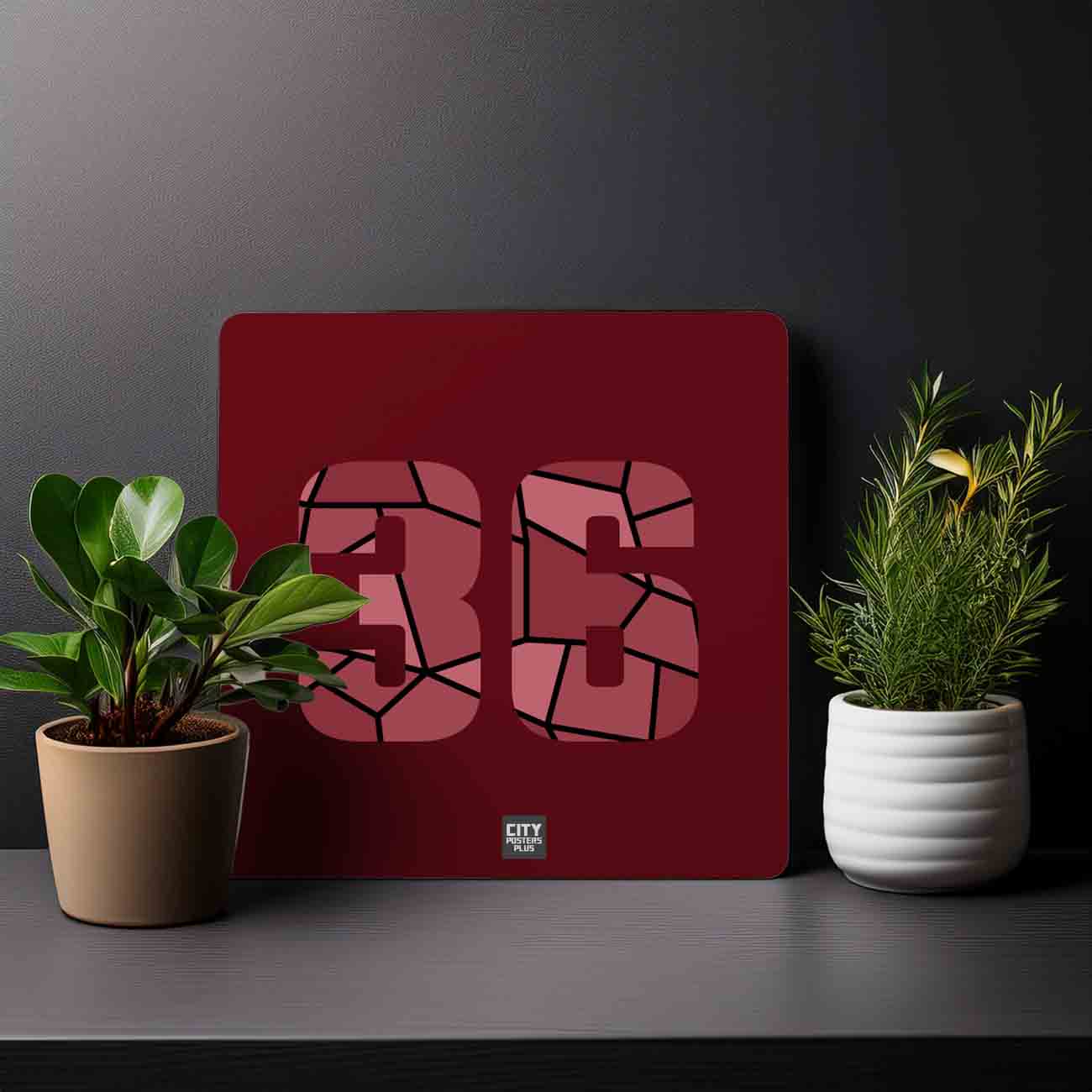 36 Number Mousepad (Maroon)