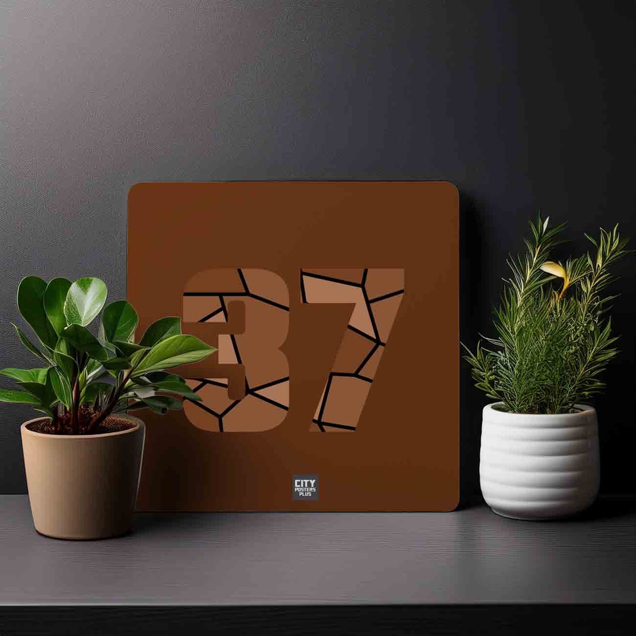 37 Number Mousepad (Brown)