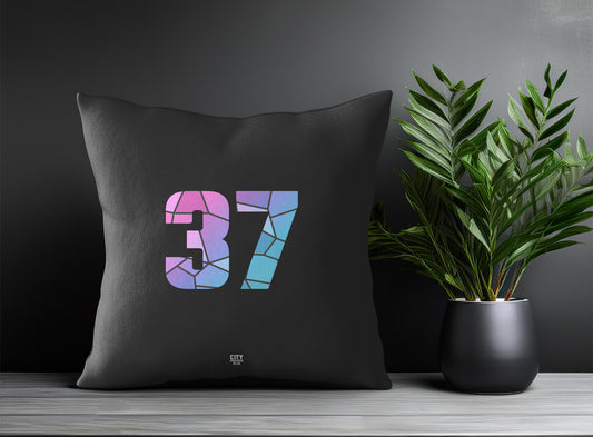 37 Number Pillow Case and Pillow Throw (Charcoal Grey)