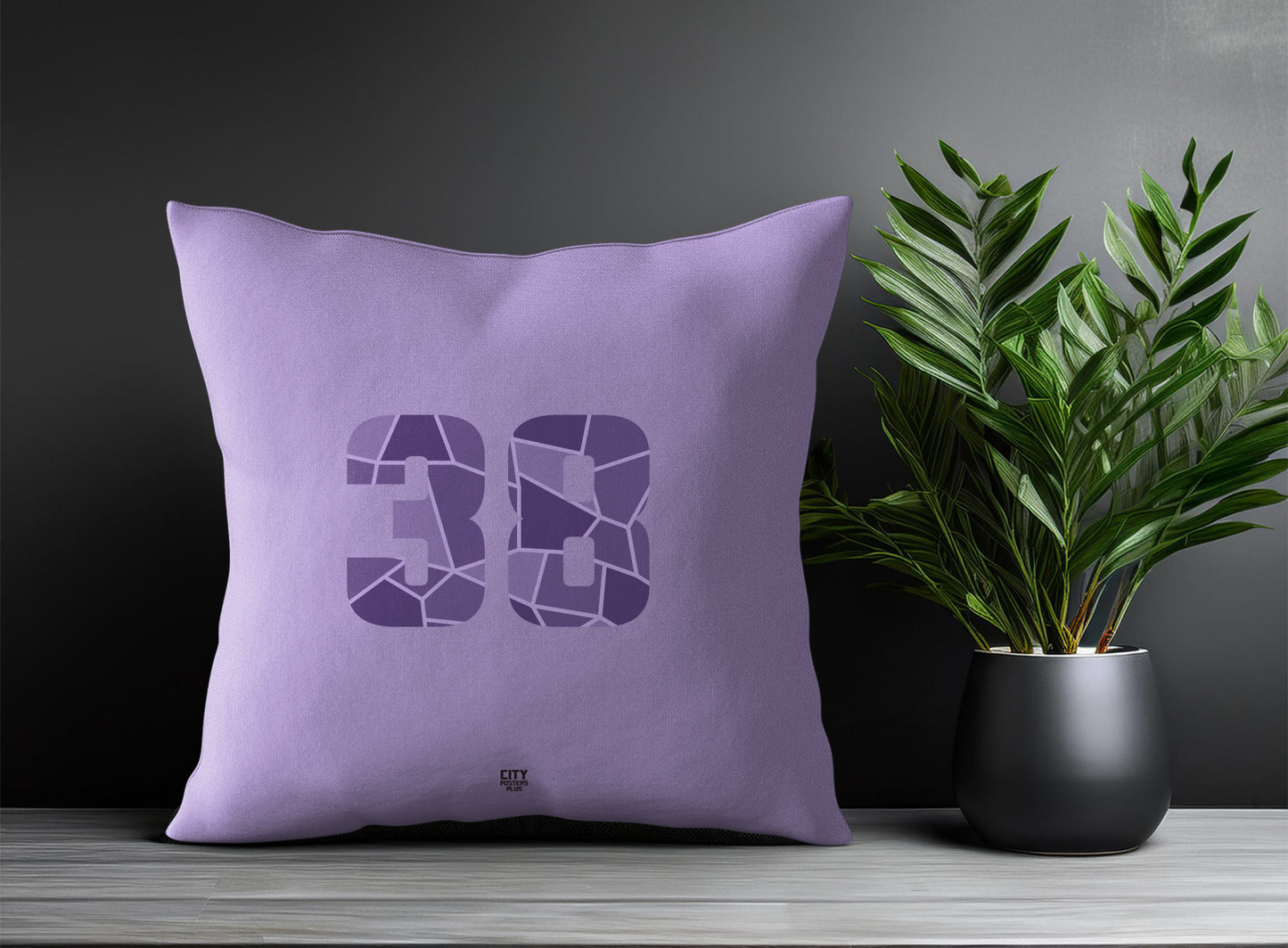 38 Number Pillow Case and Pillow Throw (Iris Lavender)