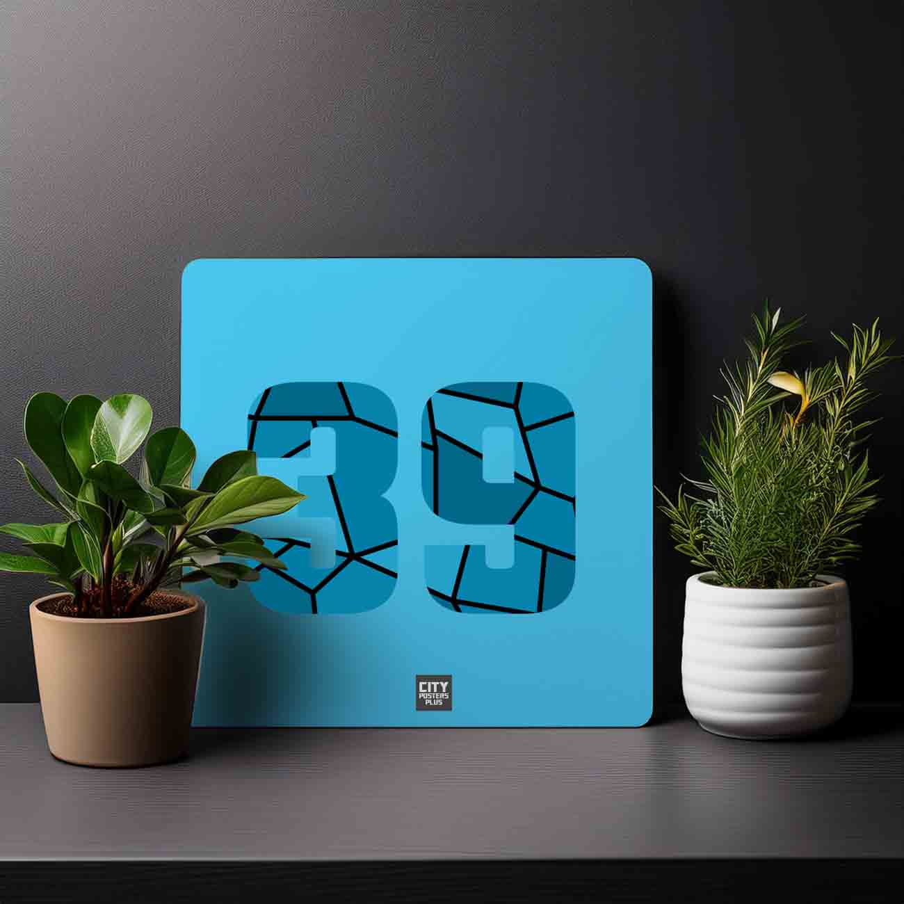 39 Number Mousepad (Sky Blue)