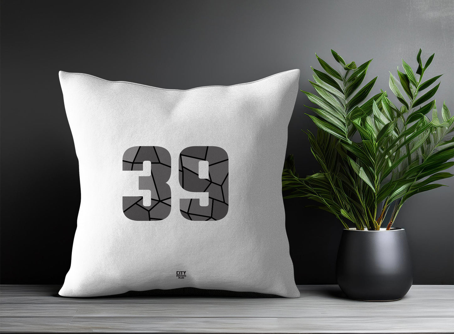 39 Number Pillow Case and Pillow Throw (White)