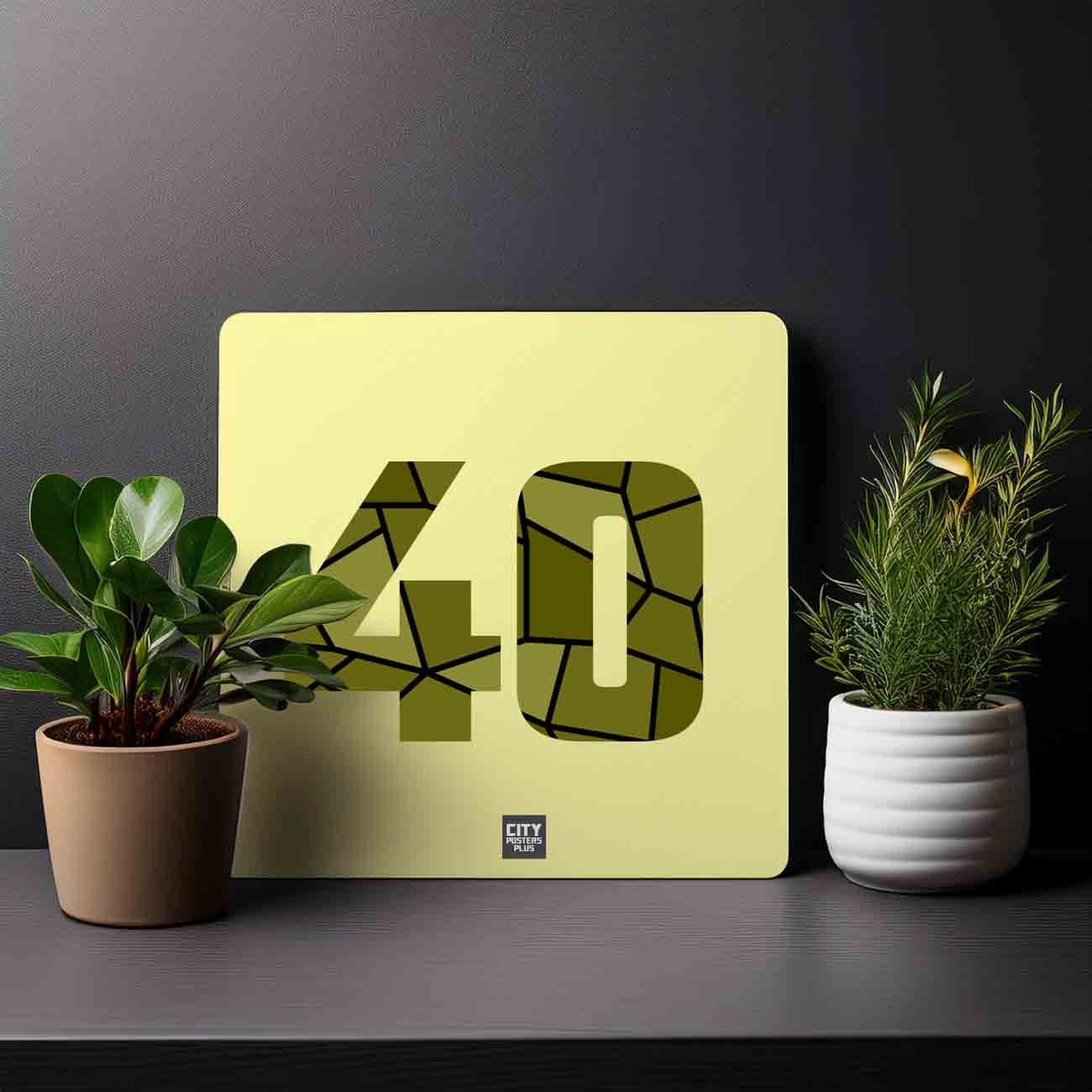 40 Number Mousepad (Butter Yellow)