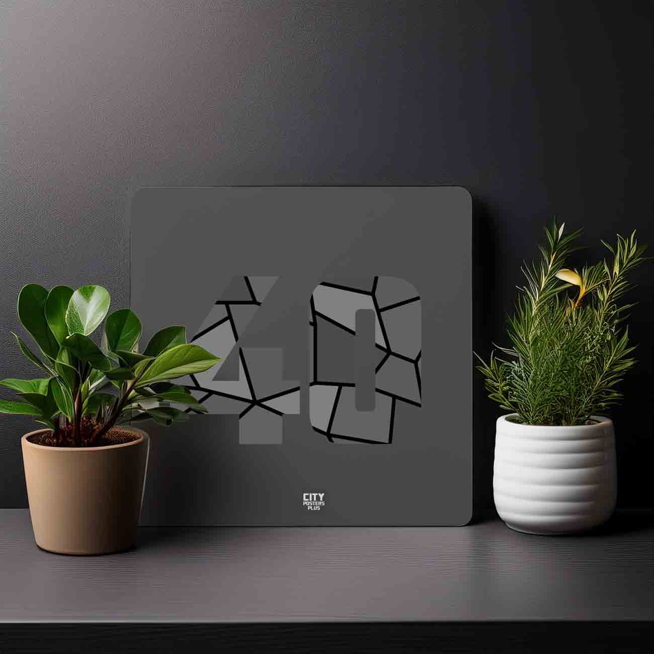 40 Number Mousepad (Charcoal Grey)