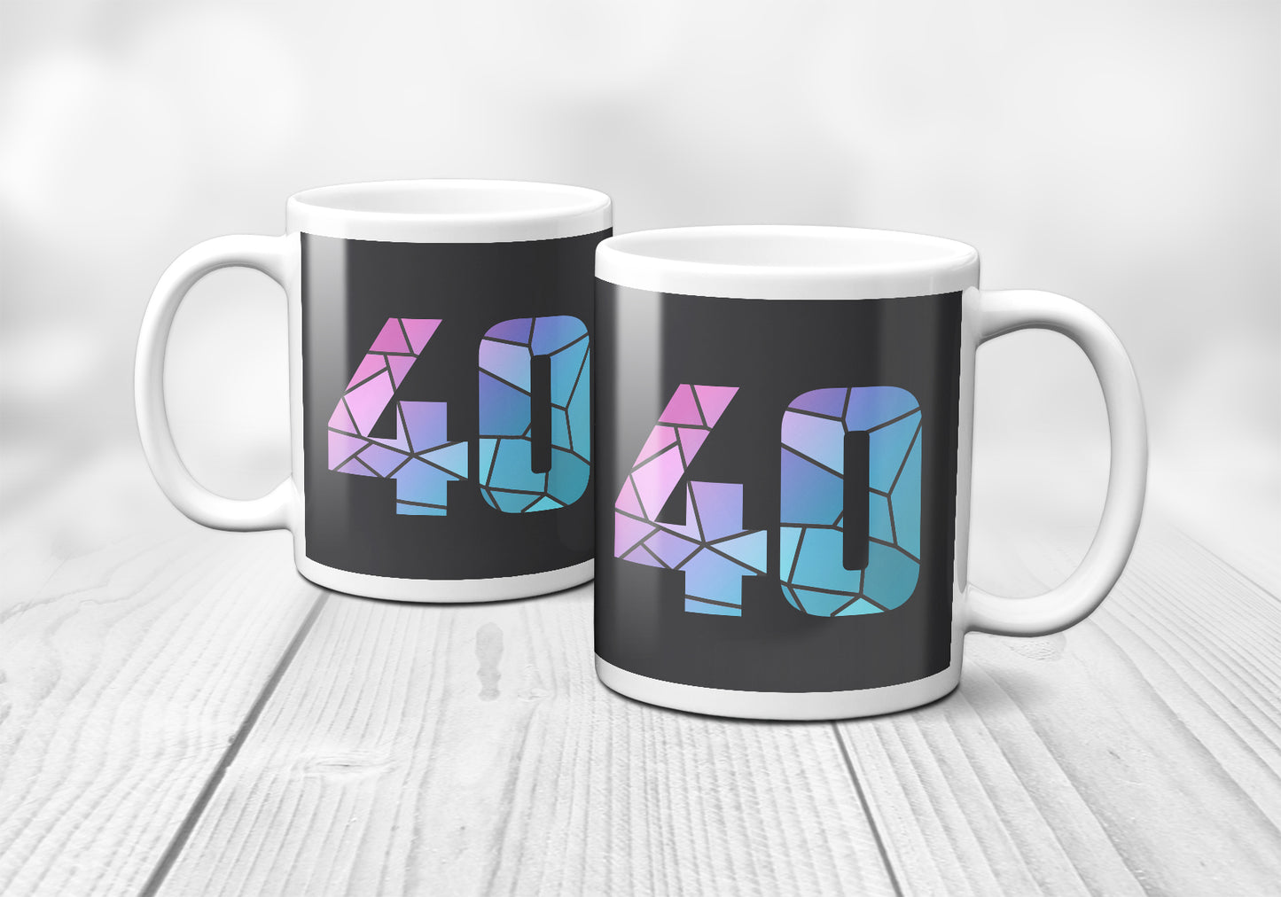 40 Number Mug (Charcoal Grey)