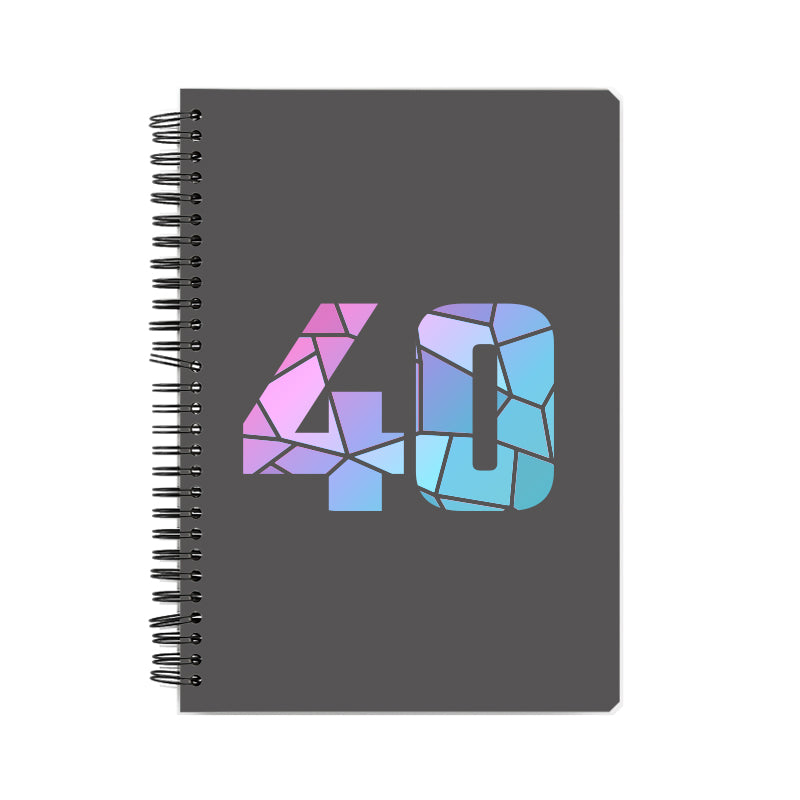 40 Number Notebook (Charcoal Grey)