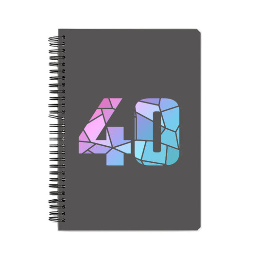 40 Number Notebook (Charcoal Grey)