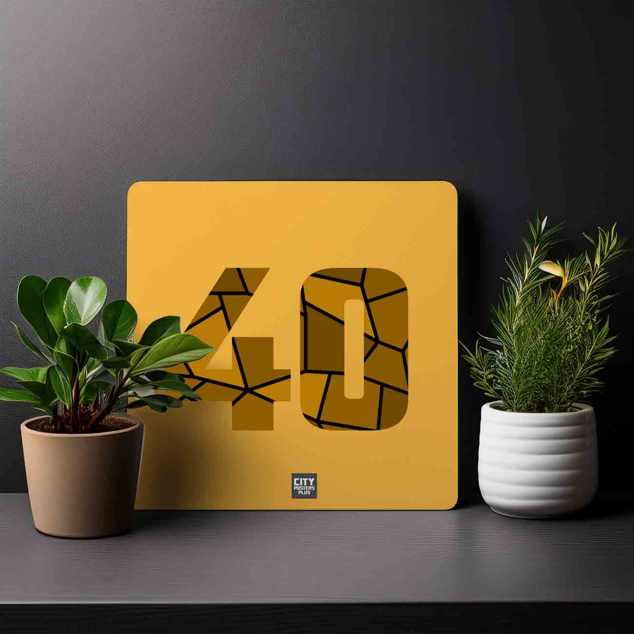 40 Number Mousepad (Golden Yellow)