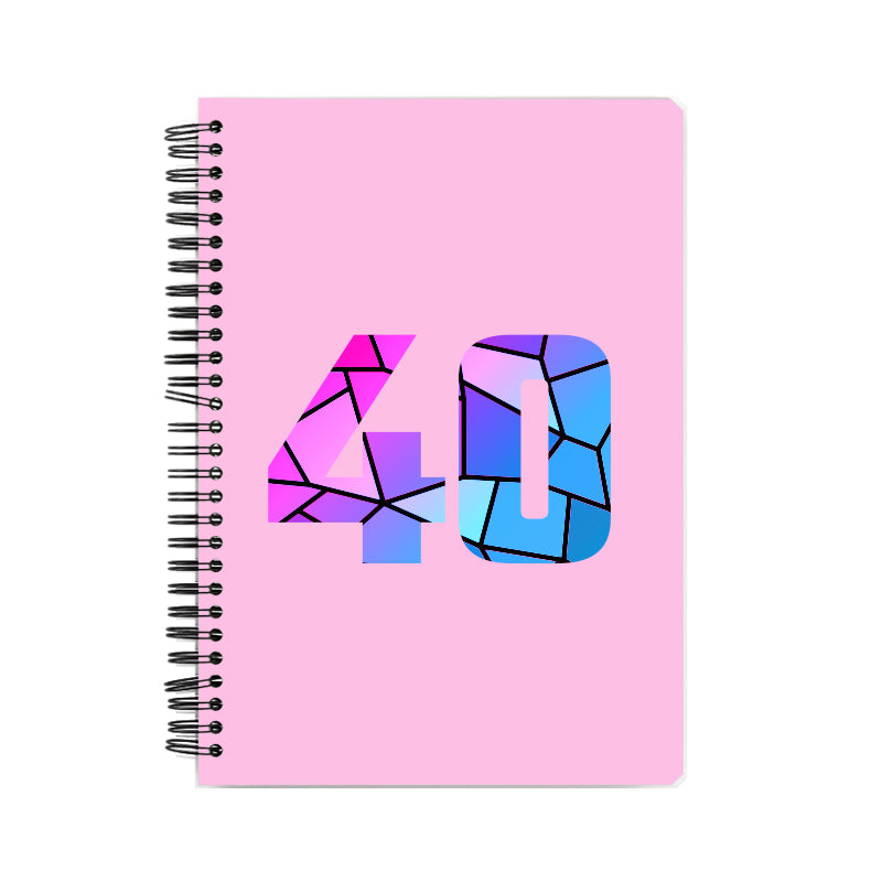 40 Number Notebook (Light Pink)