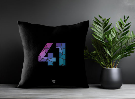 41 Number Pillow Case and Pillow Throw (Black)