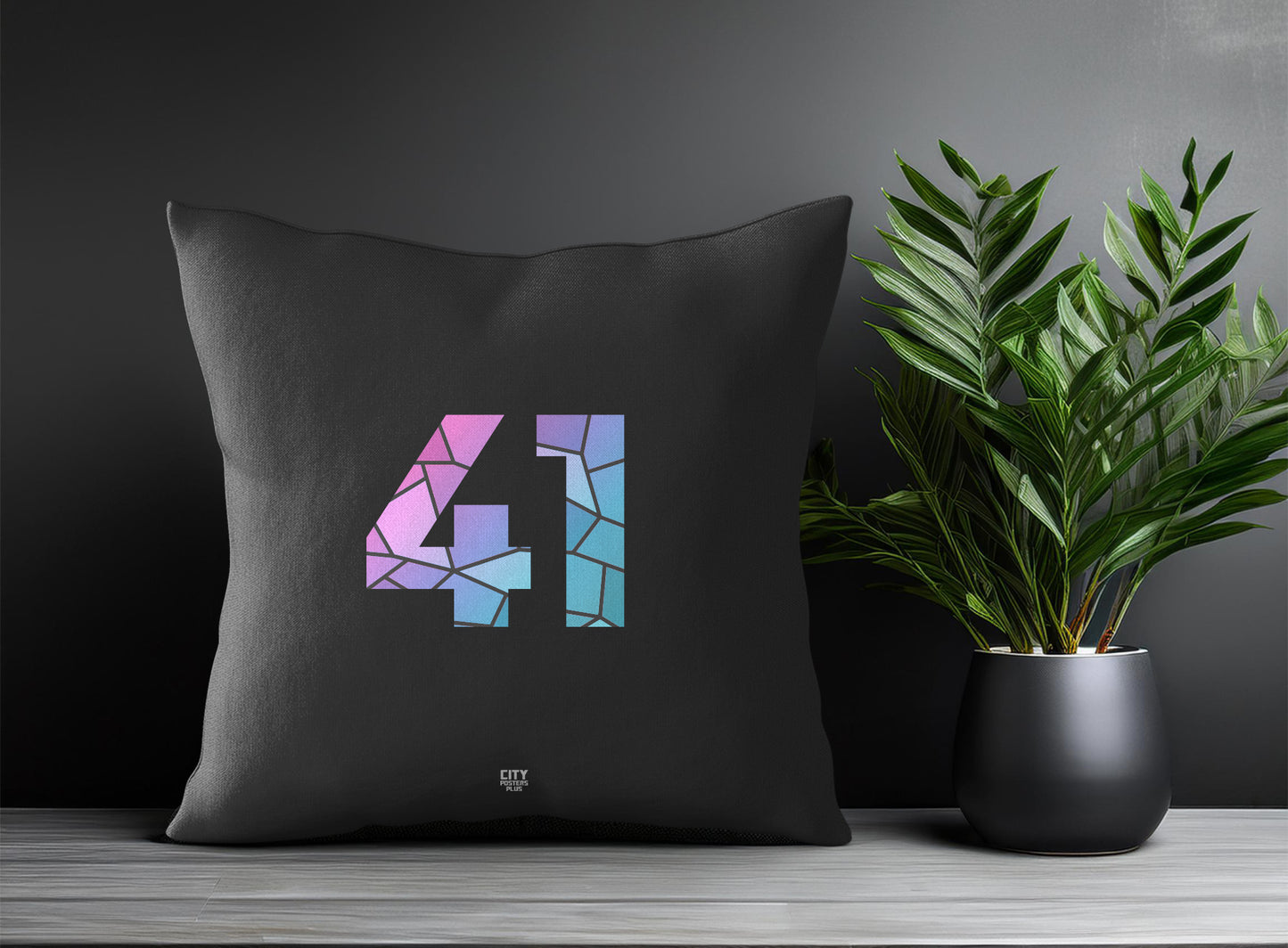 41 Number Pillow Case and Pillow Throw (Charcoal Grey)