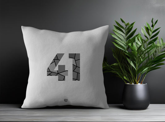 41 Number Pillow Case and Pillow Throw (Melange Grey)