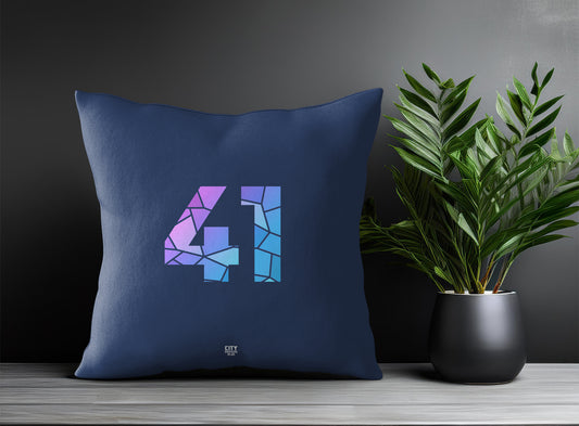 41 Number Pillow Case and Pillow Throw (Navy Blue)