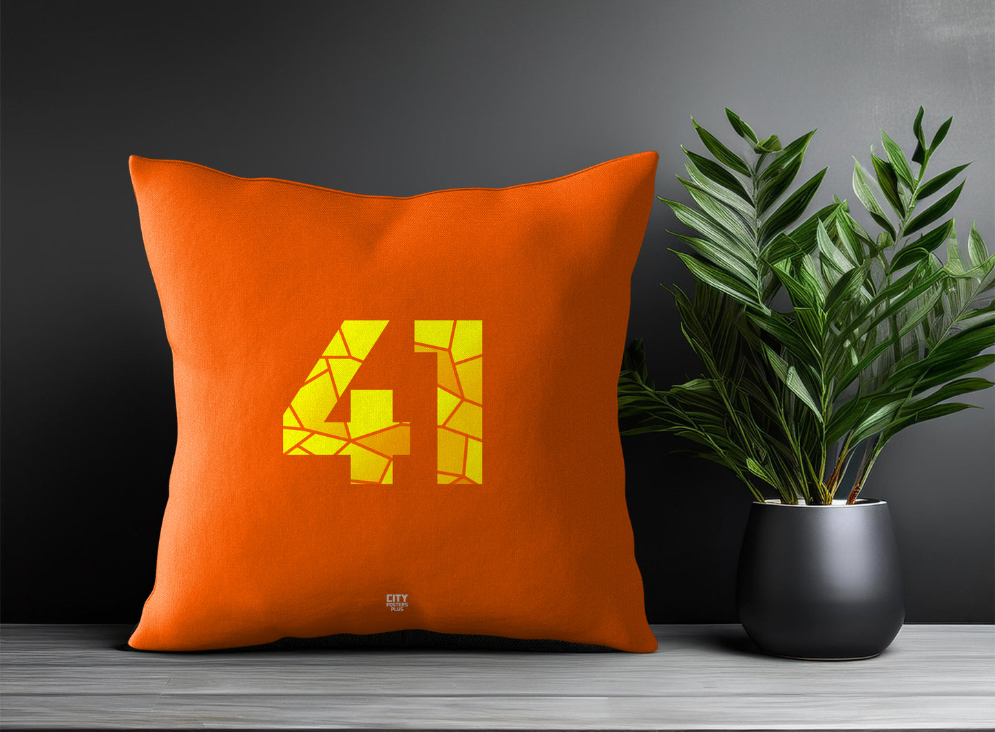 41 Number Pillow Case and Pillow Throw (Orange)