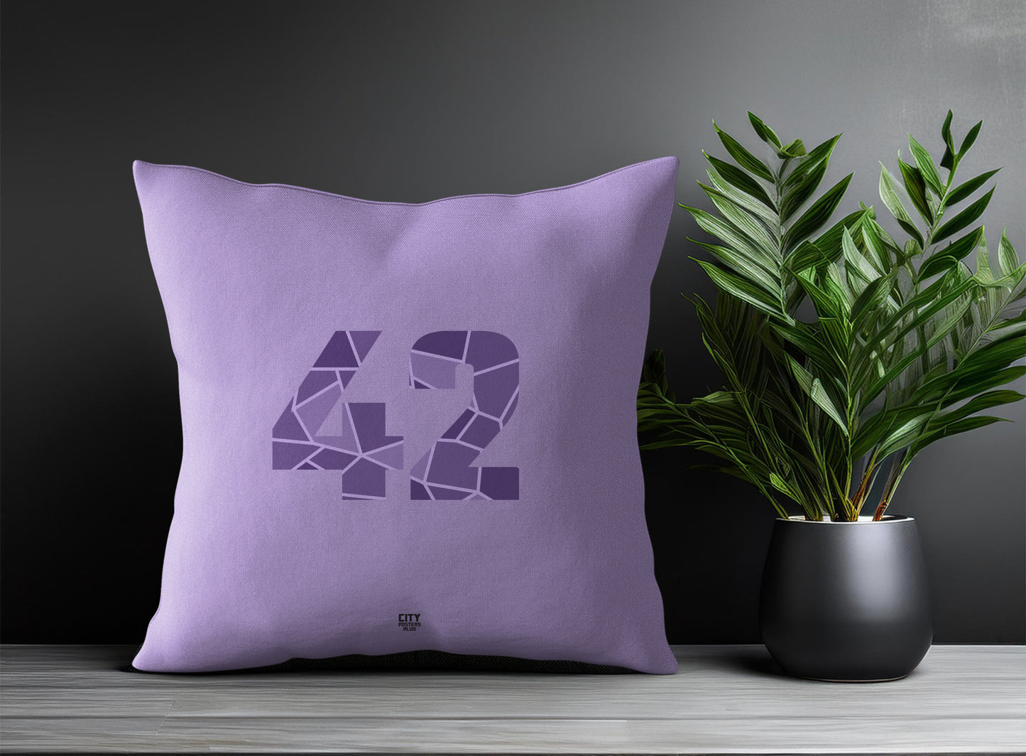 42 Number Pillow Case and Pillow Throw (Iris Lavender)