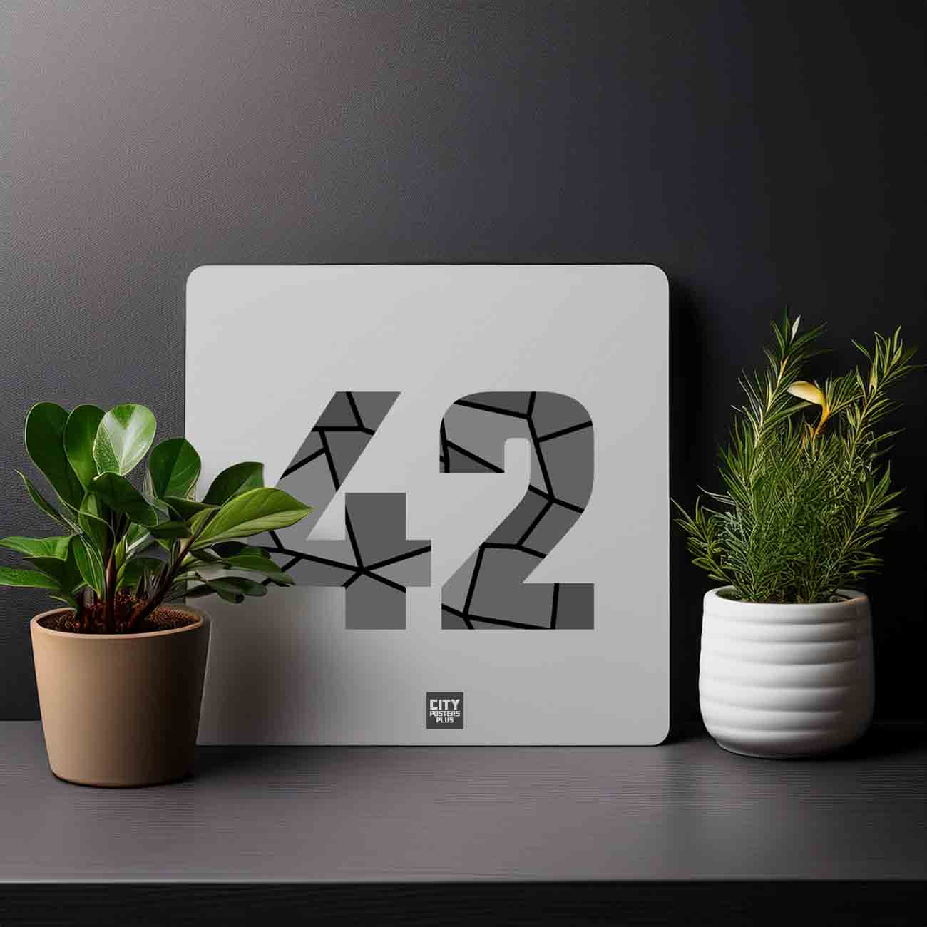 42 Number Mousepad (Melange Grey)