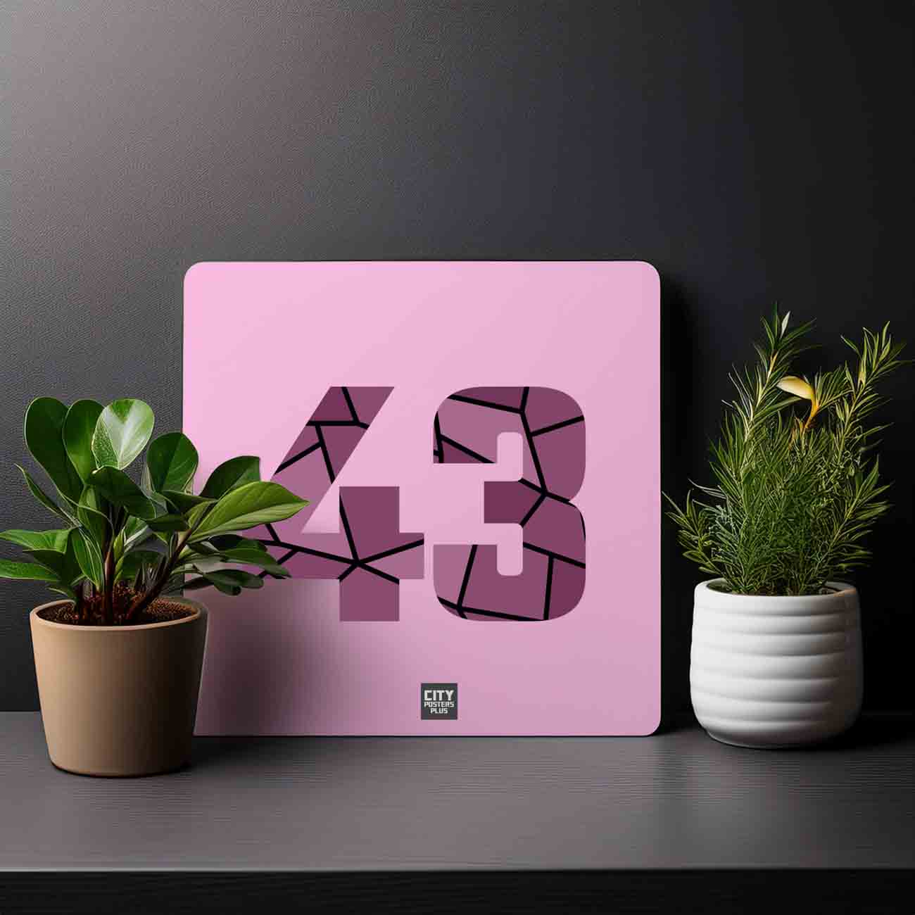43 Number Mousepad (Light Pink)