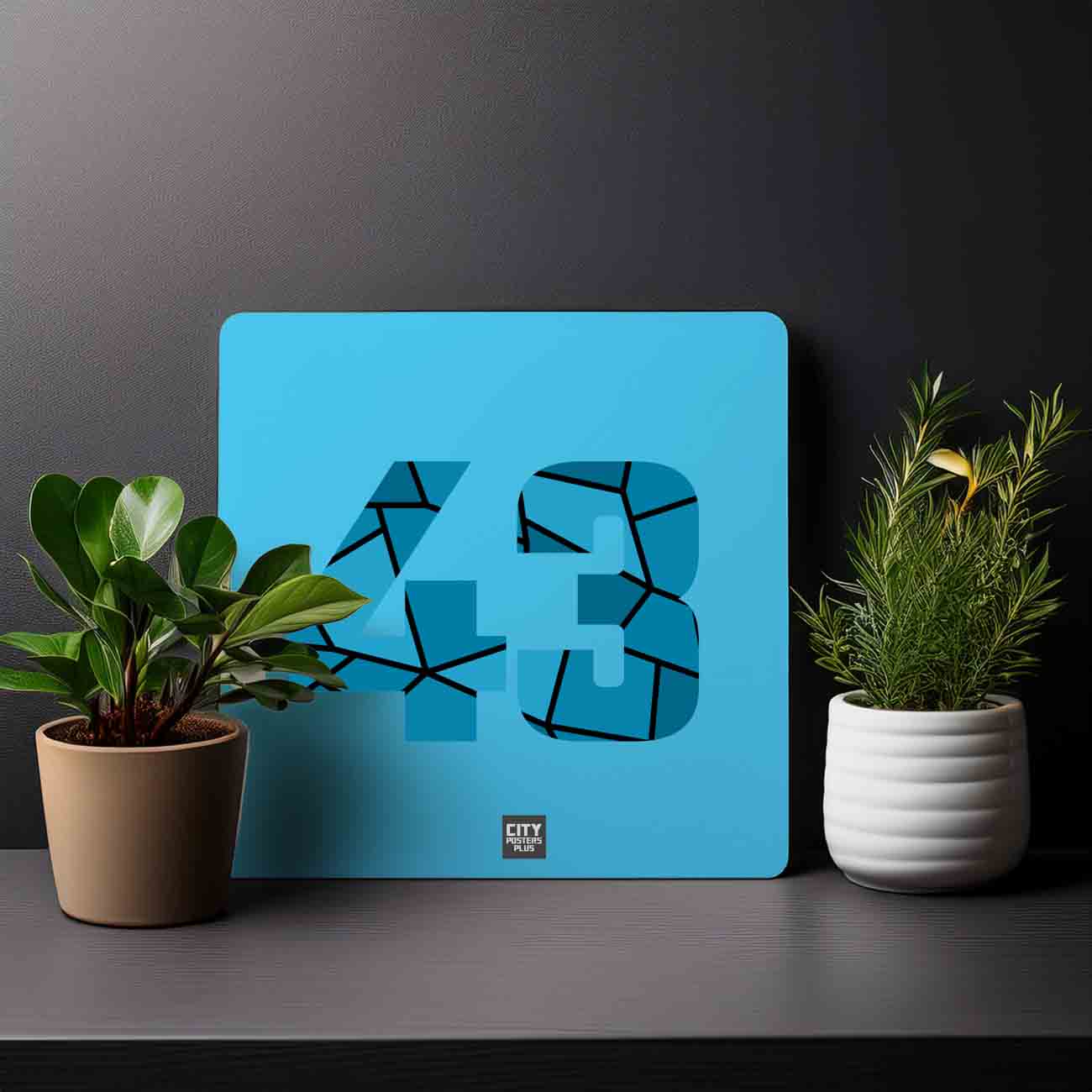 43 Number Mousepad (Sky Blue)