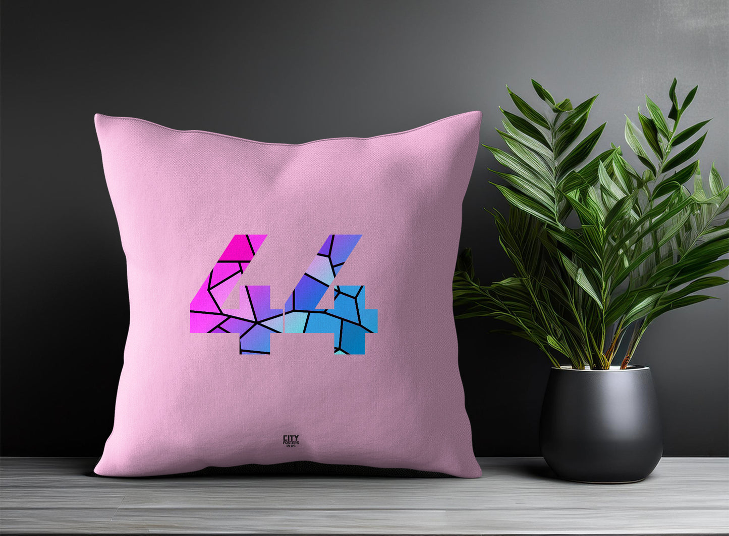44 Number Pillow Case and Pillow Throw (Light Pink)