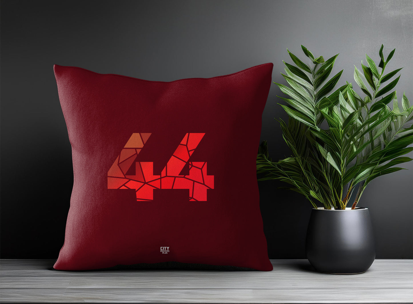 44 Number Pillow Case and Pillow Throw (Maroon)