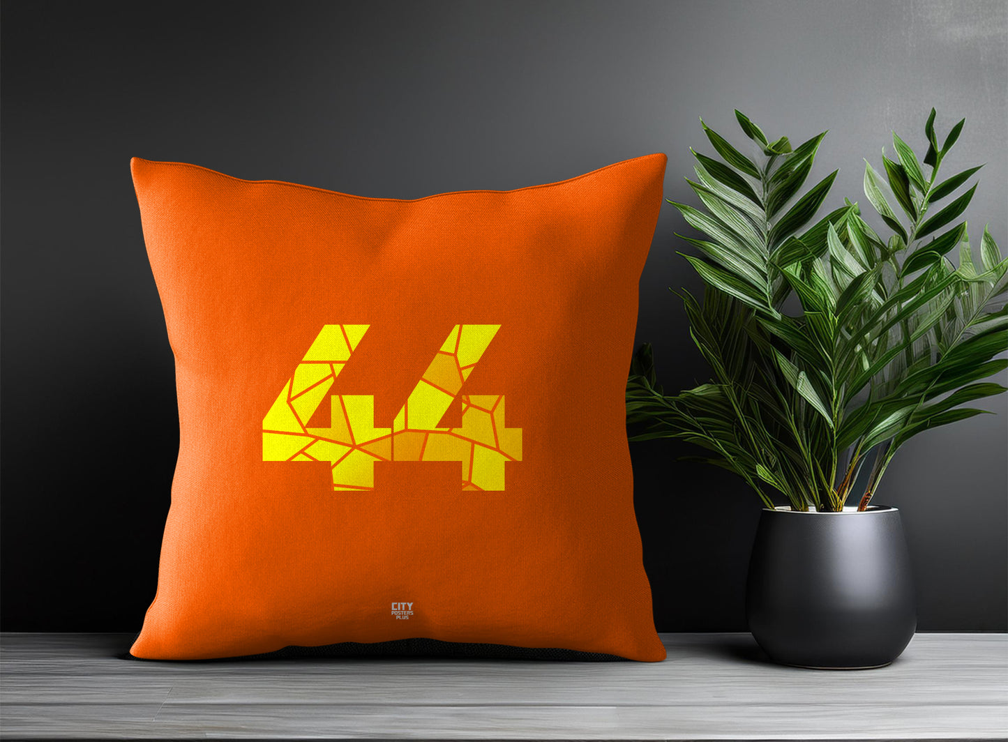 44 Number Pillow Case and Pillow Throw (Orange)
