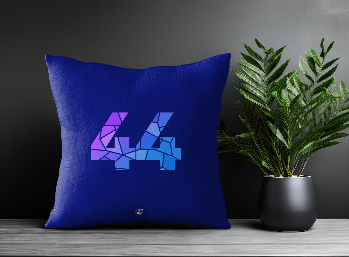 44 Number Pillow Case and Pillow Throw (Royal Blue)