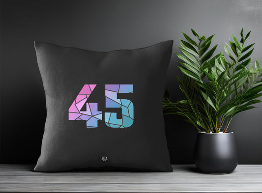 45 Number Pillow Case and Pillow Throw (Charcoal Grey)