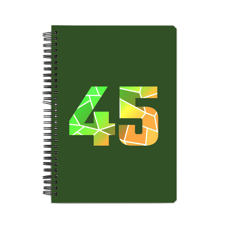 45 Number Notebook (Olive Green)