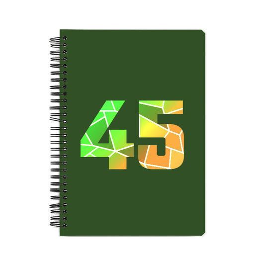 45 Number Notebook (Olive Green)