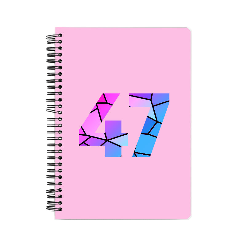 47 Number Notebook (Light Pink)