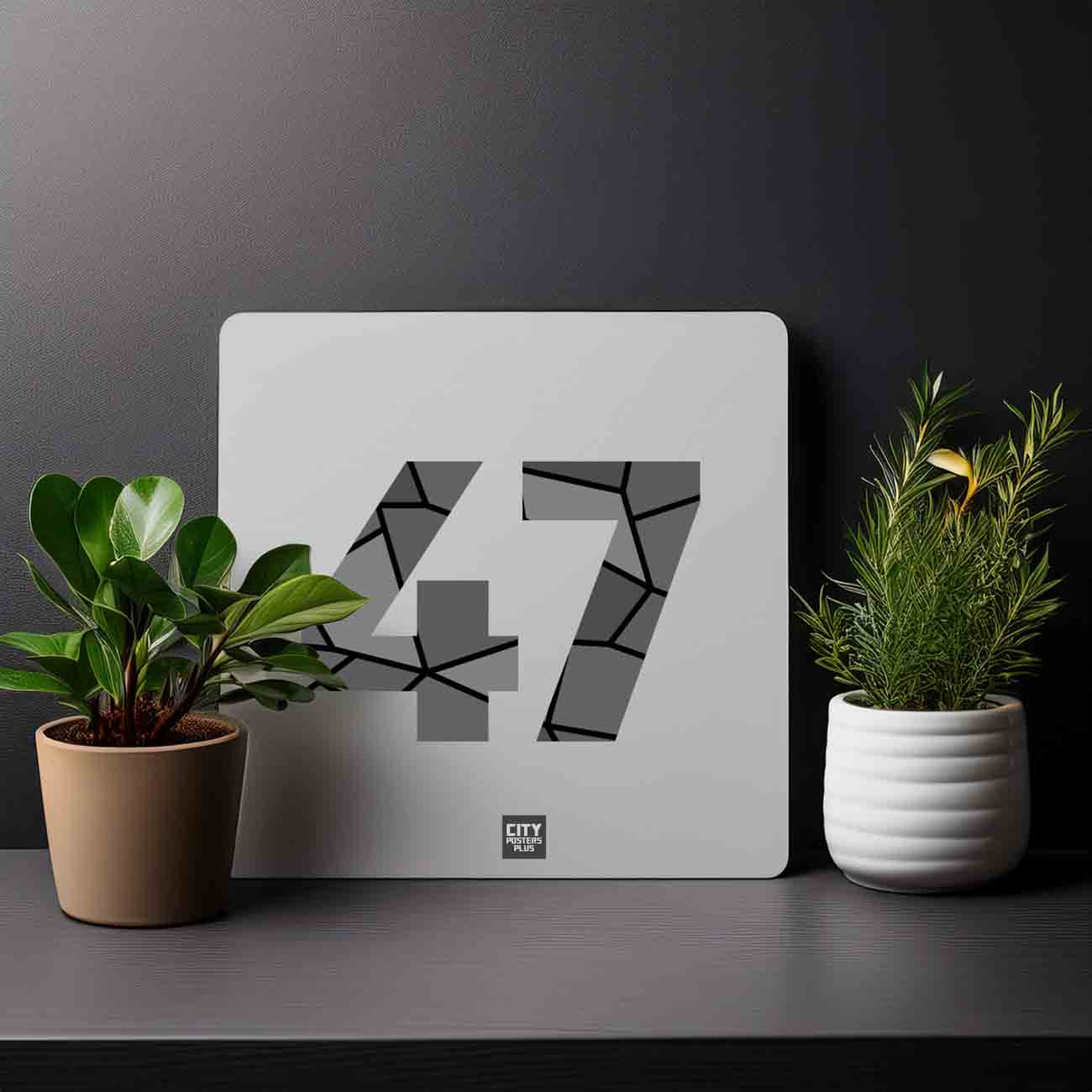 47 Number Mousepad (Melange Grey)