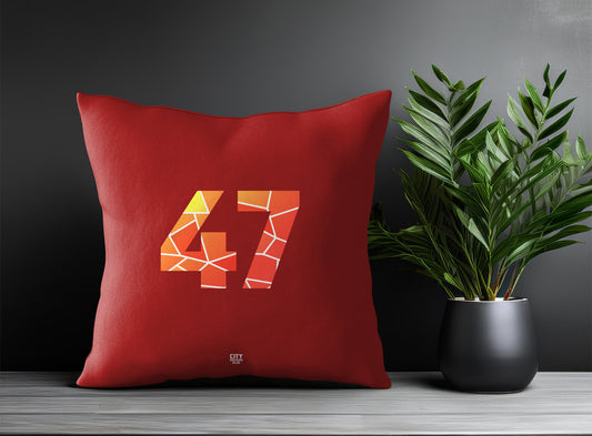 47 Number Pillow Case and Pillow Throw (Red)