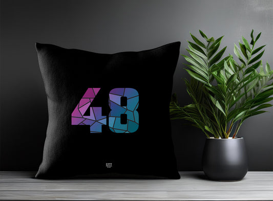48 Number Pillow Case and Pillow Throw (Black)