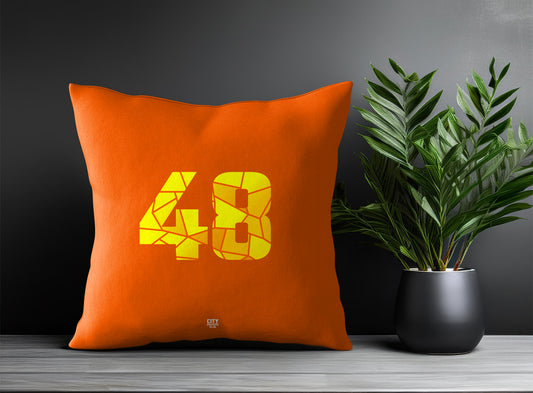 48 Number Pillow Case and Pillow Throw (Orange)