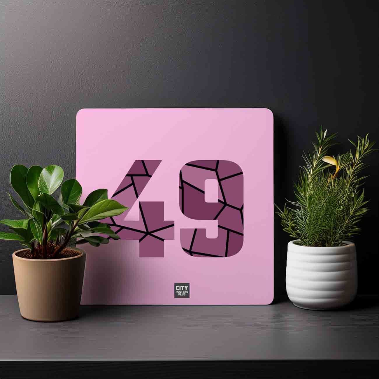 49 Number Mousepad (Light Pink)
