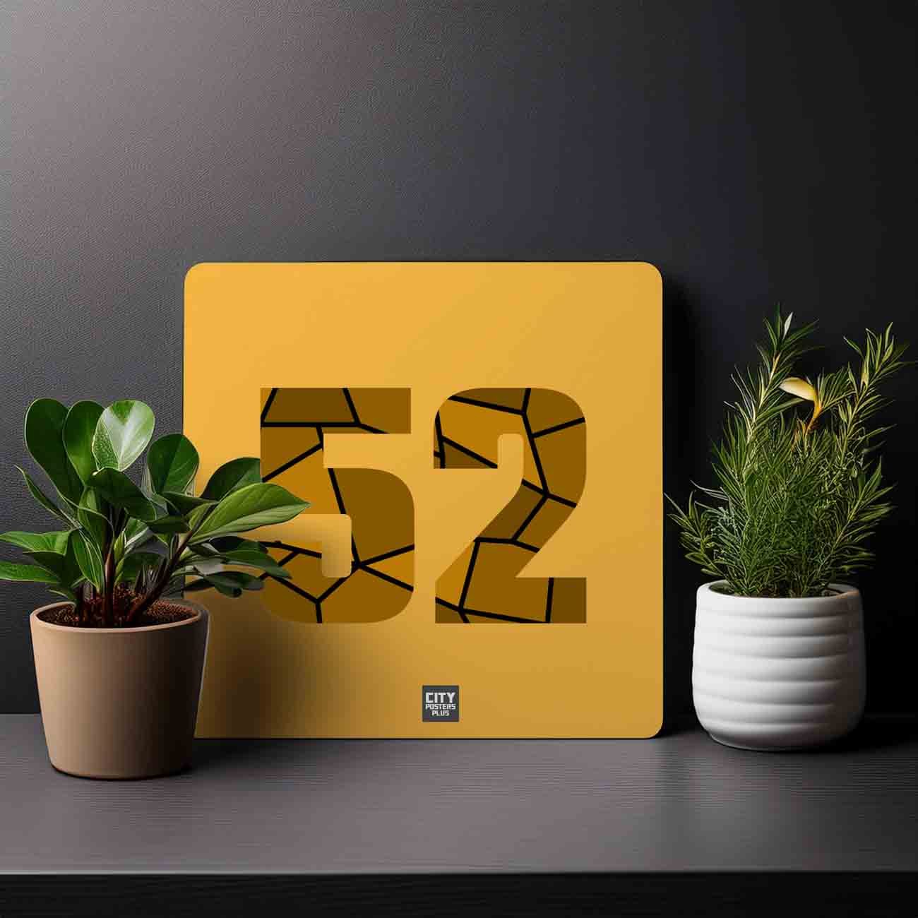 52 Number Mousepad (Golden Yellow)