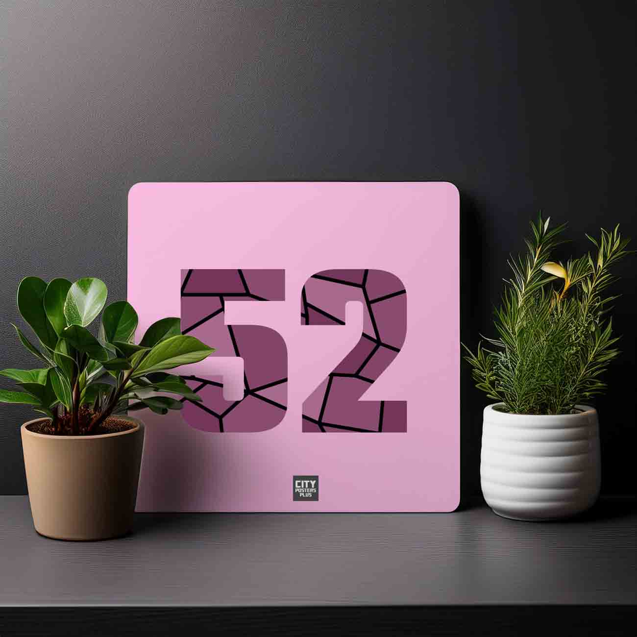 52 Number Mousepad (Light Pink)